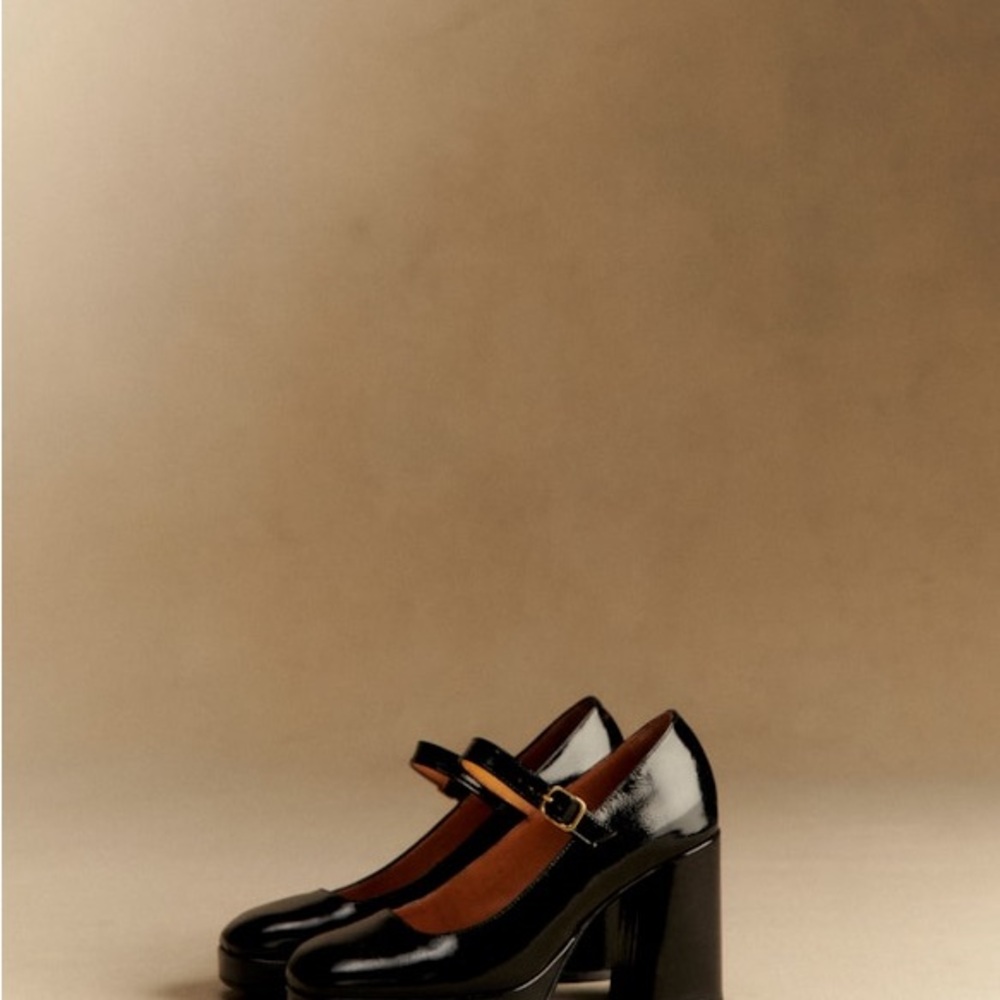 Sezane Black Mary Jane Heels